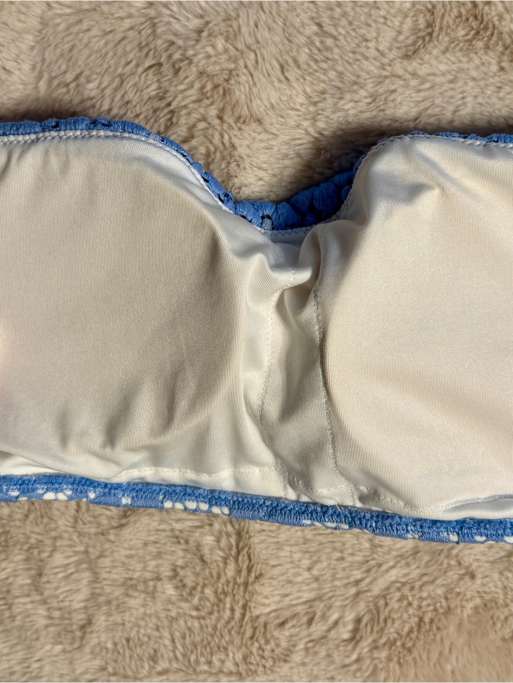 Victoria's Secret Bikini Set Strappy Itsy Blue Floral Lace Cheeky Bandeau 6 8 M - Picture 2 of 8
